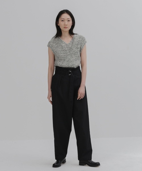 UNDECORATED（アンデコレイテッド）の「UNDECORATED アンデコレイテッド / Wool Random Slub Knit Vest ウールランダムスラブ Vネックニットベスト / UDF23805（ベスト・レディース・杢グレー/ブラック/アイボリー・0）」の4枚目の写真