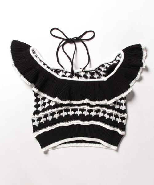 LILY BROWN（リリーブラウン）の「透かしフリルニットタンク（ニット/セーター・レディース・ブラック/グリーン/オレンジ・FREE）」の13枚目の写真