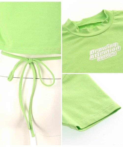 ANAP GｉRL（アナップガール）の「R+SデザインスピンドルミニトップスTシャツ（Tシャツ/カットソー・キッズ・イエロー×グリーン/ブラック・XS/M/S）」の17枚目の写真