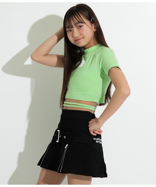 ANAP GｉRL（アナップガール）の「R+SデザインスピンドルミニトップスTシャツ（Tシャツ/カットソー・キッズ・イエロー×グリーン/ブラック・XS/M/S）」の12枚目の写真