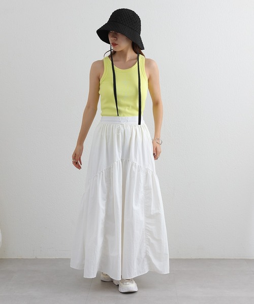 COLONY 2139（コロニートゥーワンスリーナイン）の「カップ付リブタンクトップ（タンクトップ・レディース・ホワイト/チャコールグレー/ブラック/イエロー/グリーン・SMALL/MEDIUM）」の7枚目の写真