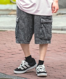 improves | ケミカルウオッシュ ワイド カーゴショートパン(デニムパンツ)