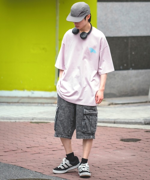 improves(インプローブス)の「ケミカルウオッシュ ワイド カーゴショートパン(デニムパンツ・メンズ・ネイビー/ブラック・MEDIUM/LARGE)」の7枚目の写真