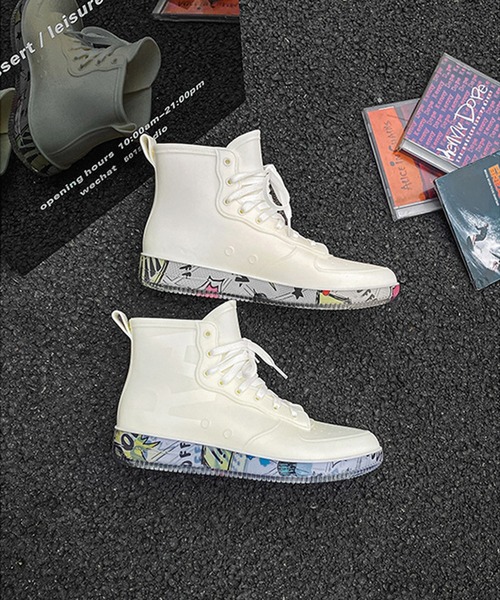 aimoha(アイモハ)の「aimoha menレースアップレインブーツ(レインシューズ・メンズ・ブラック/グレー/ホワイト・24.5cm/25.0cm/25.5cm/26.0cm/26.5cm/27.0cm/23.0cm/24.0cm/23.5cm)」の13枚目の写真