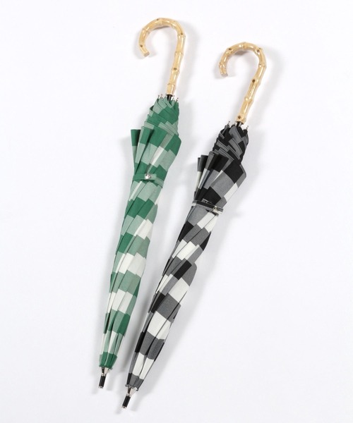 studio CLIP(スタディオクリップ)の「【晴雨兼用】チェック日傘(長傘・レディース・ブラック/グリーン・FREE)」の8枚目の写真