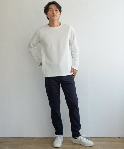 ikka(イッカ)の「フクレジャガード切り替えロンT(Tシャツ/カットソー・メンズ・ネイビー/ベージュ/ホワイト・S/M/L/XL)」の8枚目の写真