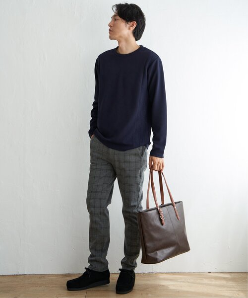 ikka(イッカ)の「フクレジャガード切り替えロンT(Tシャツ/カットソー・メンズ・ネイビー/ベージュ/ホワイト・S/M/L/XL)」の10枚目の写真