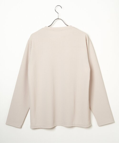 ikka(イッカ)の「フクレジャガード切り替えロンT(Tシャツ/カットソー・メンズ・ネイビー/ベージュ/ホワイト・S/M/L/XL)」の12枚目の写真