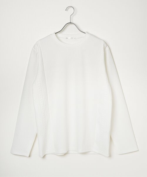 ikka(イッカ)の「フクレジャガード切り替えロンT(Tシャツ/カットソー・メンズ・ネイビー/ベージュ/ホワイト・S/M/L/XL)」の19枚目の写真
