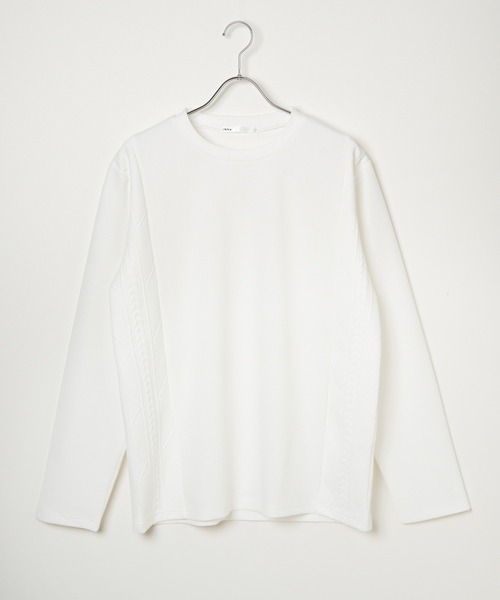 ikka(イッカ)の「フクレジャガード切り替えロンT(Tシャツ/カットソー・メンズ・ネイビー/ベージュ/ホワイト・S/M/L/XL)」の22枚目の写真
