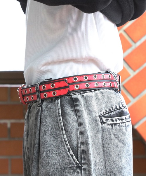 ８(eight)（エイト）の「ラインスタッズベルト（ベルト・メンズ・レッド系その他/ホワイト系その他/ブラック系その他・FREE）」の12枚目の写真