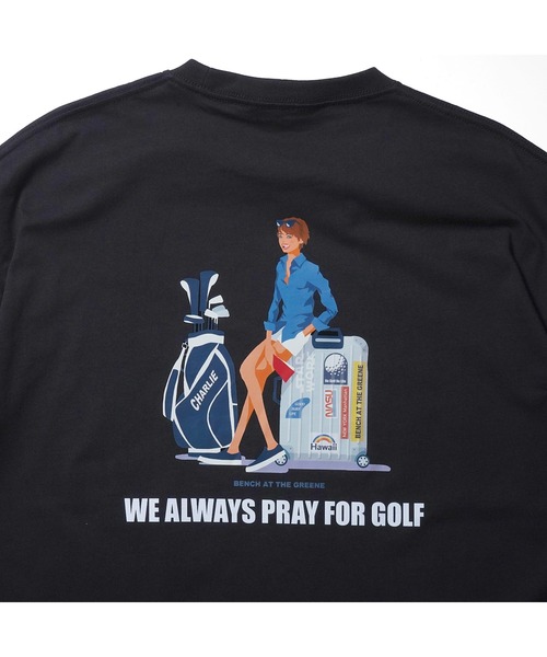 BENCH AT THE GREENE GOLF(ベンチアットザグリーンゴルフ)の「BENCH AT THE GREENE GOLF / Tシャツ(Tシャツ/カットソー・メンズ・ブラック/ホワイト/グリーン/ベージュ・MEDIUM/LARGE/X-LARGE)」の6枚目の写真
