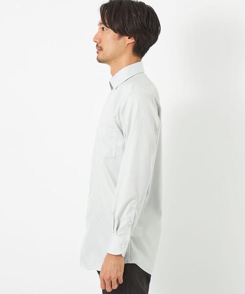 green label relaxing（グリーンレーベルリラクシング）の「コットン ナローストライプ スリム ショートワイドカラー ドレスシャツ -イージーアイロン-（ビジネスシャツ・メンズ・ライラック/ライム/ベージュ/ネイビー/ライトグレー・38cm/39cm/41cm/42cm/43cm/40cm/37cm）」の21枚目の写真