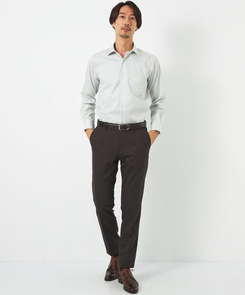 green label relaxing（グリーンレーベルリラクシング）の「コットン ナローストライプ スリム ショートワイドカラー ドレスシャツ -イージーアイロン-（ビジネスシャツ・メンズ・ライラック/ライム/ベージュ/ネイビー/ライトグレー・38cm/39cm/41cm/42cm/43cm/40cm/37cm）」の17枚目の写真