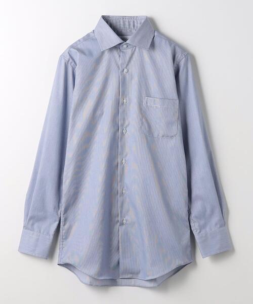 green label relaxing（グリーンレーベルリラクシング）の「コットン ナローストライプ スリム ショートワイドカラー ドレスシャツ -イージーアイロン-（ビジネスシャツ・メンズ・ライラック/ライム/ベージュ/ネイビー/ライトグレー・38cm/39cm/41cm/42cm/43cm/40cm/37cm）」の11枚目の写真