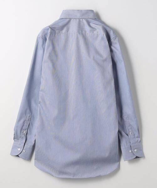 green label relaxing（グリーンレーベルリラクシング）の「コットン ナローストライプ スリム ショートワイドカラー ドレスシャツ -イージーアイロン-（ビジネスシャツ・メンズ・ライラック/ライム/ベージュ/ネイビー/ライトグレー・38cm/39cm/41cm/42cm/43cm/40cm/37cm）」の15枚目の写真