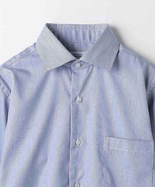 green label relaxing（グリーンレーベルリラクシング）の「コットン ナローストライプ スリム ショートワイドカラー ドレスシャツ -イージーアイロン-（ビジネスシャツ・メンズ・ライラック/ライム/ベージュ/ネイビー/ライトグレー・38cm/39cm/41cm/42cm/43cm/40cm/37cm）」の19枚目の写真