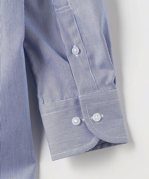 green label relaxing（グリーンレーベルリラクシング）の「コットン ナローストライプ スリム ショートワイドカラー ドレスシャツ -イージーアイロン-（ビジネスシャツ・メンズ・ライラック/ライム/ベージュ/ネイビー/ライトグレー・38cm/39cm/41cm/42cm/43cm/40cm/37cm）」の9枚目の写真