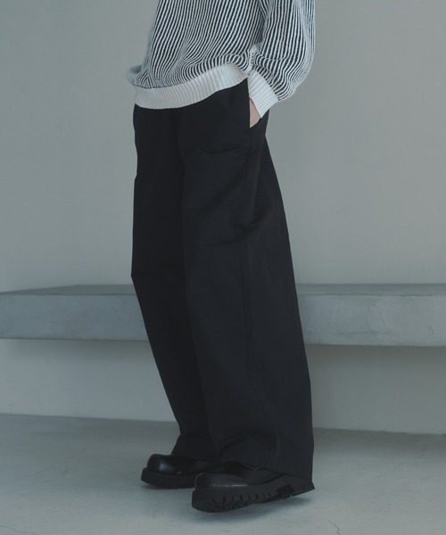 黒 ペイントスプラッター コットンワイドパンツ 黒 ペイントスプラッター コットンワイドパンツ