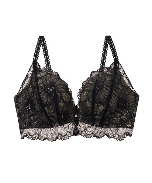 tutuanna（チュチュアンナ）の「[特盛ブラ]チュチュアンナ史上一番盛れる シャルマンノワールブラ（ブラジャー・レディース・ブラック/オフホワイト/ピンク/パープル系その他/ピンク系その他/ネイビー/ライトグレー/グレイッシュブルー/ブラック系/ホワイト系/エンジ/ピンク系/クリーム/イエロー/ブルー系その他/黄土色系1/ダークグリーン系1/ローズ/ダークブラック/ダークパープル/グリーン系4/ピンク系その他7/レッド系その他6/ホワイト×ブルー/サーモンピンク/グリーン系5/ライトグリーン/ピンク系2/ホワイト×ブラック・C70/A65/A70/E70/C65/B65/C75/E75/B75/D70/D75/D65/E80/B70/E65/C80/A75/D80）」の6枚目の写真