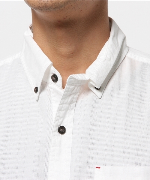 WEGO（ウィゴー）の「WEGO/綿麻アンサンブルシャツ（シャツ/ブラウス・メンズ・ターコイズブルー/ロイヤルブルー/ワイン/ライトピンク/ホワイト・MEDIUM/LARGE）」の10枚目の写真