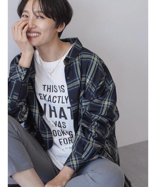 AMERICAN HOLIC（アメリカンホリック）の「イージーケアチェックシャツ（シャツ/ブラウス・レディース・レッド系その他7/ブルー系その他5/ブラック系その他3/ブラウン系その他4/ホワイト系その他7・L/M）」の7枚目の写真