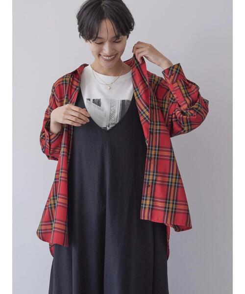 AMERICAN HOLIC（アメリカンホリック）の「イージーケアチェックシャツ（シャツ/ブラウス・レディース・レッド系その他7/ブルー系その他5/ブラック系その他3/ブラウン系その他4/ホワイト系その他7・L/M）」の12枚目の写真