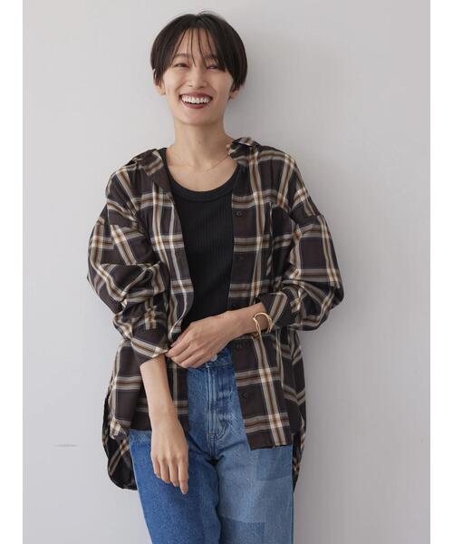 AMERICAN HOLIC（アメリカンホリック）の「イージーケアチェックシャツ（シャツ/ブラウス・レディース・レッド系その他7/ブルー系その他5/ブラック系その他3/ブラウン系その他4/ホワイト系その他7・L/M）」の18枚目の写真