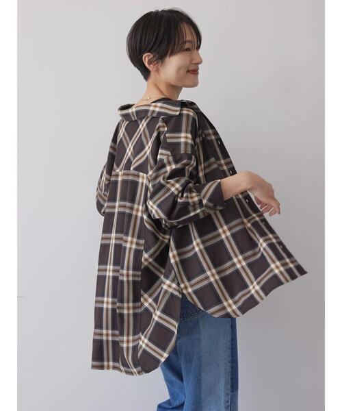 AMERICAN HOLIC（アメリカンホリック）の「イージーケアチェックシャツ（シャツ/ブラウス・レディース・レッド系その他7/ブルー系その他5/ブラック系その他3/ブラウン系その他4/ホワイト系その他7・L/M）」の19枚目の写真