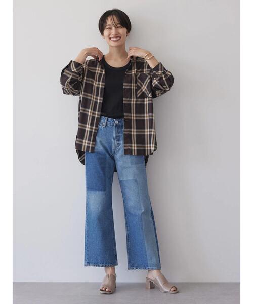 AMERICAN HOLIC（アメリカンホリック）の「イージーケアチェックシャツ（シャツ/ブラウス・レディース・レッド系その他7/ブルー系その他5/ブラック系その他3/ブラウン系その他4/ホワイト系その他7・L/M）」の21枚目の写真