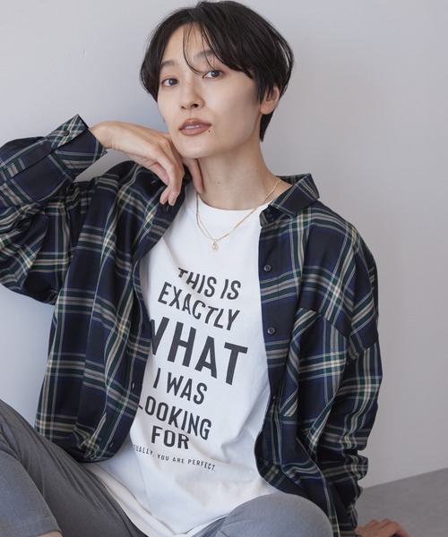 AMERICAN HOLIC（アメリカンホリック）の「イージーケアチェックシャツ（シャツ/ブラウス・レディース・レッド系その他7/ブルー系その他5/ブラック系その他3/ブラウン系その他4/ホワイト系その他7・L/M）」の4枚目の写真