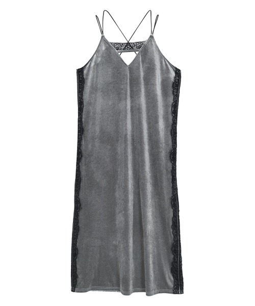 miette（ミエット）の「ｻｲﾄﾞﾚｰｽﾍﾞﾛｱｷｬﾐｿｰﾙﾜﾝﾋﾟｰｽ（ワンピース・レディース・グレー/キャメル/ネイビー・FREE）」の2枚目の写真