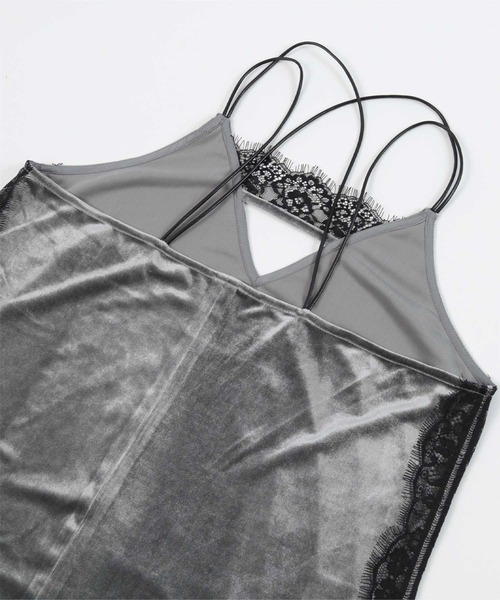 miette（ミエット）の「ｻｲﾄﾞﾚｰｽﾍﾞﾛｱｷｬﾐｿｰﾙﾜﾝﾋﾟｰｽ（ワンピース・レディース・グレー/キャメル/ネイビー・FREE）」の7枚目の写真