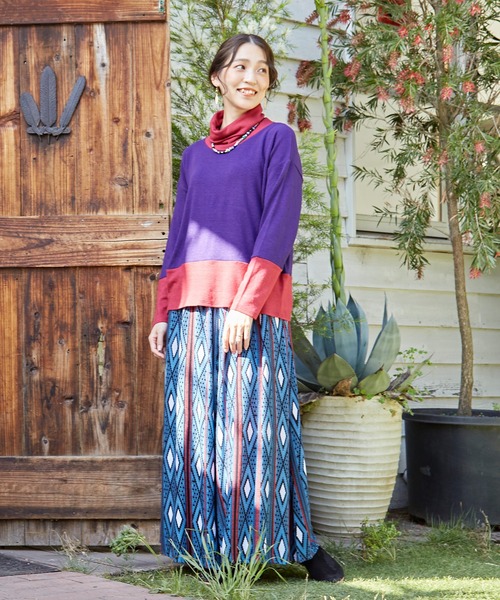 チャイハネ（チャイハネ）の「【チャイハネ】リデナータートルネックトップス（その他トップス・レディース・パープル/ブラウン/グリーン/ネイビー・FREE）」の13枚目の写真