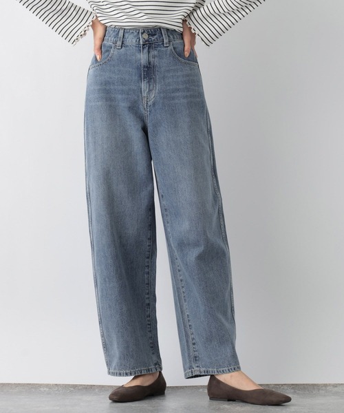 GLOBAL WORK(グローバルワーク)の「GOODデニムバギーパンツ/961097(デニムパンツ・レディース・ネイビー/ブルー/ライトブルー/ブラック/アイボリー/スカイブルー/サックスブルー/グレー・LARGE/MEDIUM/SMALL/X-SMALL)」の8枚目の写真