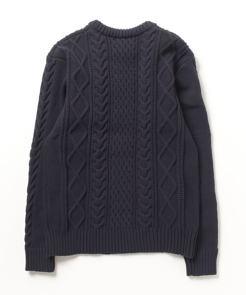 Blue Standard (ブルースタンダード)の「【BLUE STANDARD/ブルースタンダード】 軽量ウォッシャブルアランクルー アンチピリング アラン柄 イージーケア(ニット/セーター・メンズ・ブルー/ブルーグレー/ネイビー/ブラック/オフホワイト/杢グレー・X-LARGE/MEDIUM/SMALL/LARGE)」の7枚目の写真