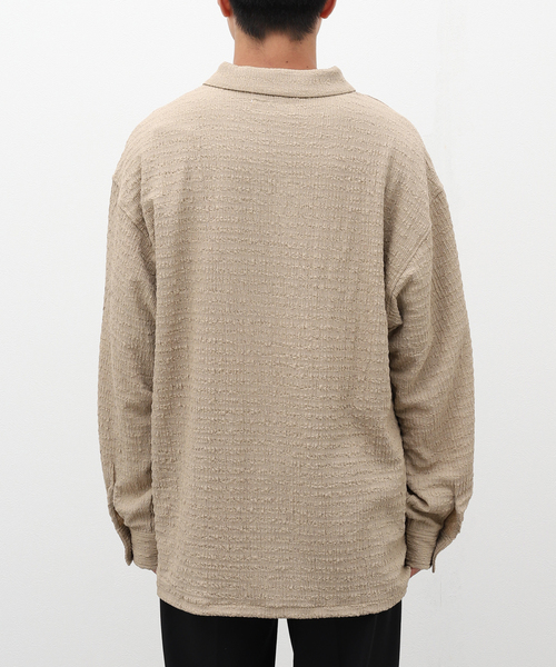 B.C STOCK（ベーセーストック）の「シャーリングレースシャツ（シャツ/ブラウス・メンズ・グレー/ベージュ/ブラック・MEDIUM/LARGE）」の18枚目の写真