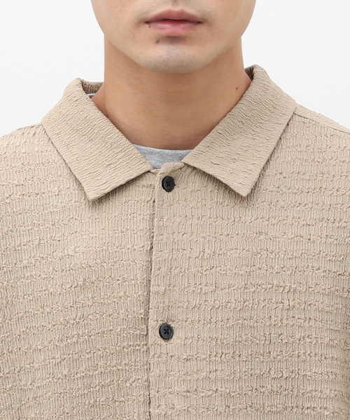 B.C STOCK（ベーセーストック）の「シャーリングレースシャツ（シャツ/ブラウス・メンズ・グレー/ベージュ/ブラック・MEDIUM/LARGE）」の17枚目の写真