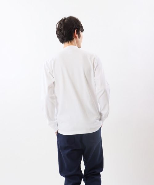 Champion（チャンピオン）の「【Champion/チャンピオン】メンズ ベーシック モックネックロングスリーブTシャツ（Tシャツ/カットソー・メンズ・チャコール/オフホワイト/ブラック/マルーン/ネイビー/オリーブ・LARGE/X-LARGE/MEDIUM/SMALL）」の8枚目の写真