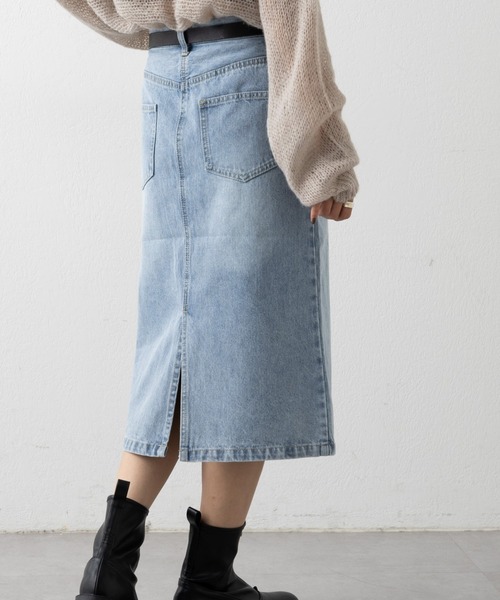 COLONY 2139（コロニートゥーワンスリーナイン）の「バックスリットミディ丈デニムスカート（デニムスカート・レディース・ブラック/サックスブルー/ブルー/ダークブルー/ライトグレー/ネイビー・SMALL/MEDIUM）」の10枚目の写真