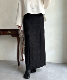 【WEB限定】 ケーブルフェザーニットスカート
