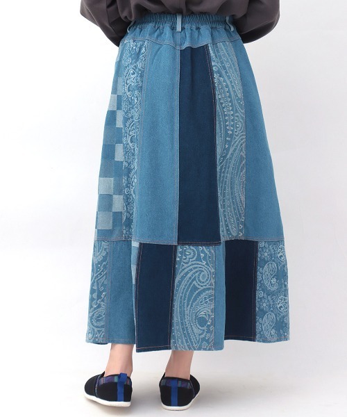 チチカカ(チチカカ)の「デニムパッチスカート(スカート・レディース・インディゴブルー/ブルー・MEDIUM/LARGE)」の9枚目の写真