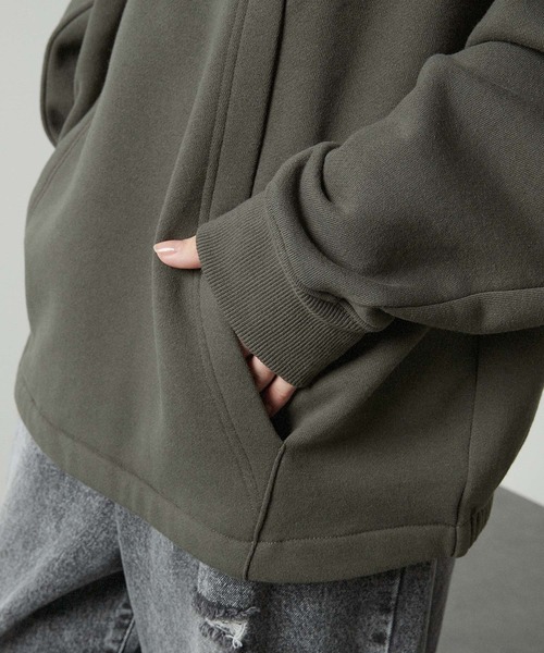 Alfred Alex（アルフレッドアレックス）の「【Alfred Alex】ラバーロゴ ビッグハーフジップフーディースウェット（パーカー・メンズ・チャコール/ナチュラル/グレー/ブラック・M/L）」の15枚目の写真