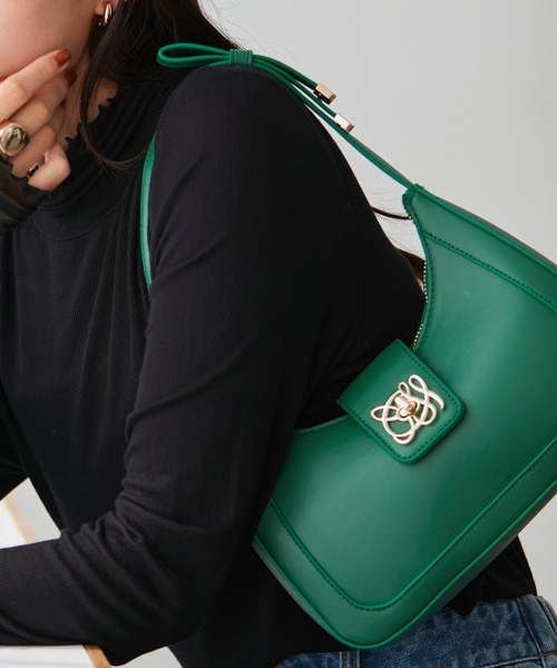 【セレモニー/通勤対応】【新色追加】ハンドルリボンワンショルダーバッグ