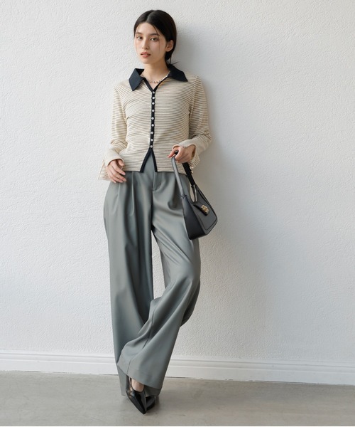 VIS(ビス)の「【新色追加】【180℃美人見え】ハンドルリボンワンショルダーバッグ(ハンドバッグ・レディース・ブラック/グリーン/キナリ/ピンク/ブラック系/サックスブルー・FREE)」の11枚目の写真