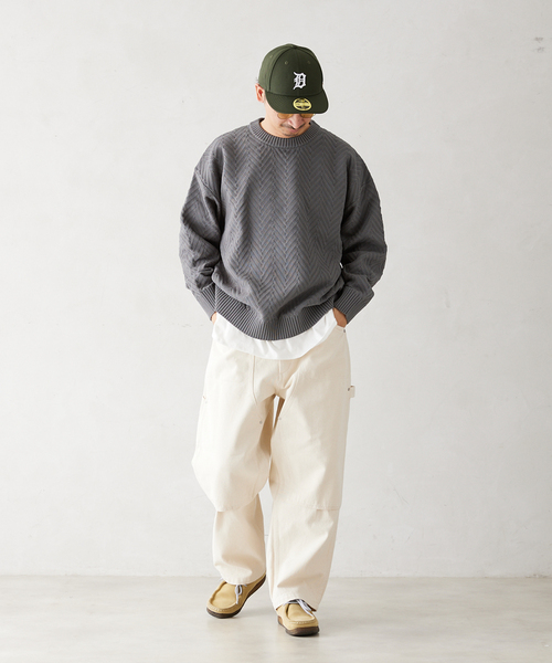 JOURNAL STANDARD relume(ジャーナルスタンダード レリューム)の「【ニット+カットソーの2点SET】リサイクルポリエステルニット”ヘリンボン”(ニット/セーター・メンズ・ネイビー/ブラック系その他/キャメル/ベージュ系その他/グレー・SMALL/MEDIUM/LARGE)」の22枚目の写真