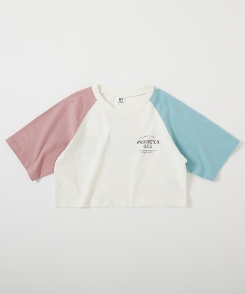 セール】クロップド丈 7分袖ラグランTシャツ（Tシャツ