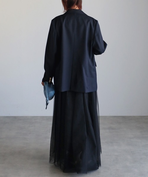 Bonjour Sagan（ボンジュールサガン）の「バックゴムボリュームチュールスカート（スカート・レディース・ブラック/ダークブラウン・FREE）」の15枚目の写真