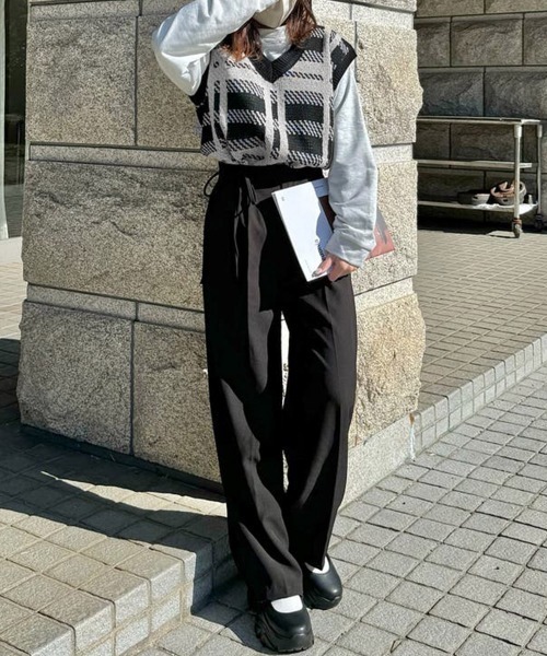 Miniministore(ミニミニストア)の「ニットベスト レディース ニットジレ秋冬(ベスト・レディース・ブラック/ベージュ・フリー)」の9枚目の写真