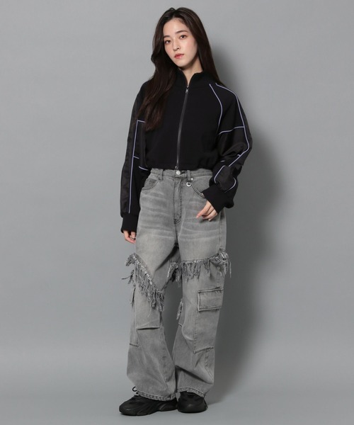 Anui（アニュイ）の「【UNISEX】コンビトラックスウェット（スウェット・レディース・オートミール/ブラック・S/M）」の6枚目の写真